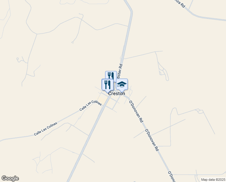 map of restaurants, bars, coffee shops, grocery stores, and more near California 229 in Creston