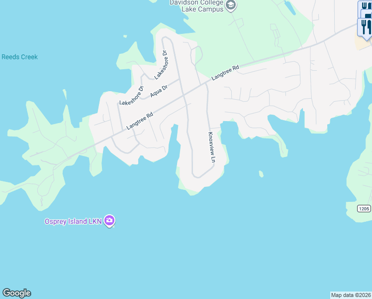 map of restaurants, bars, coffee shops, grocery stores, and more near 251 Knoxview Lane in Mooresville