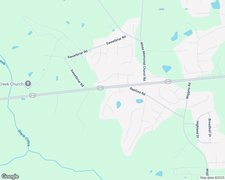 map of restaurants, bars, coffee shops, grocery stores, and more near 58 W Thicket Dr in Angier