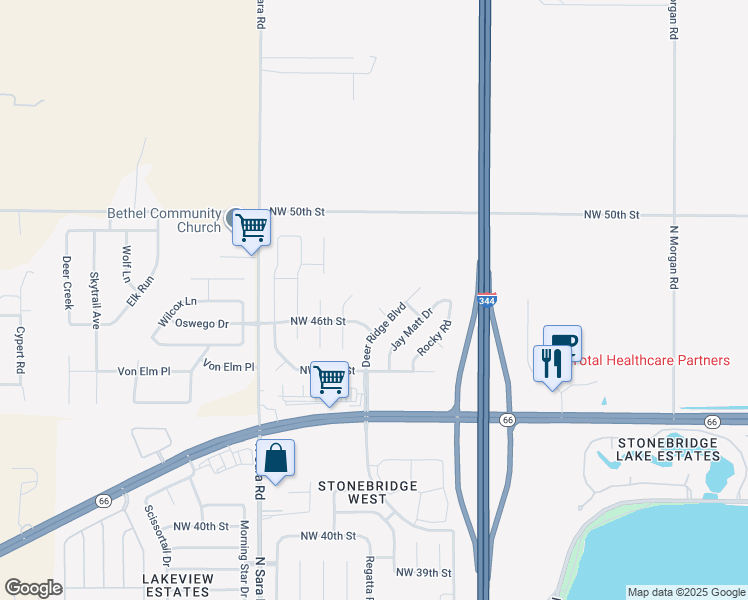 map of restaurants, bars, coffee shops, grocery stores, and more near 4728 Roche Street in Yukon