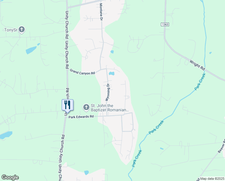 map of restaurants, bars, coffee shops, grocery stores, and more near 2644 Wyoming Drive in Kannapolis