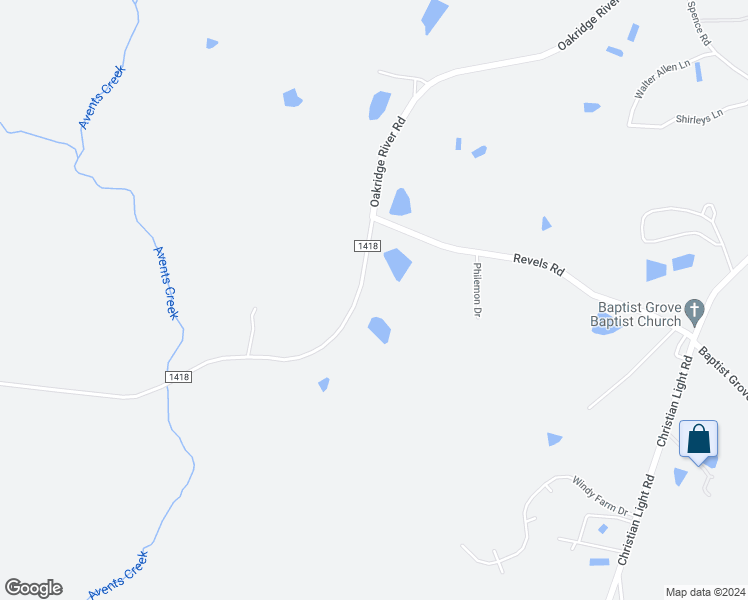 map of restaurants, bars, coffee shops, grocery stores, and more near 1932 Oakridge River Road in Fuquay-Varina