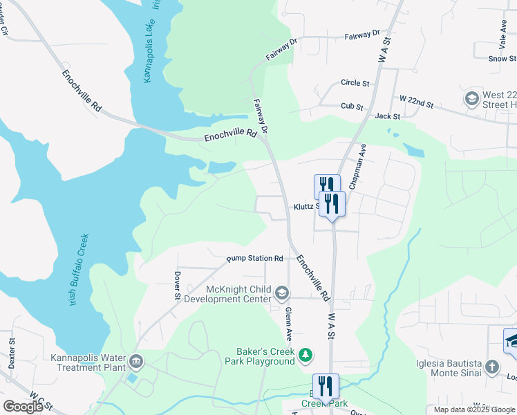 map of restaurants, bars, coffee shops, grocery stores, and more near 1100 Duke Street in Kannapolis