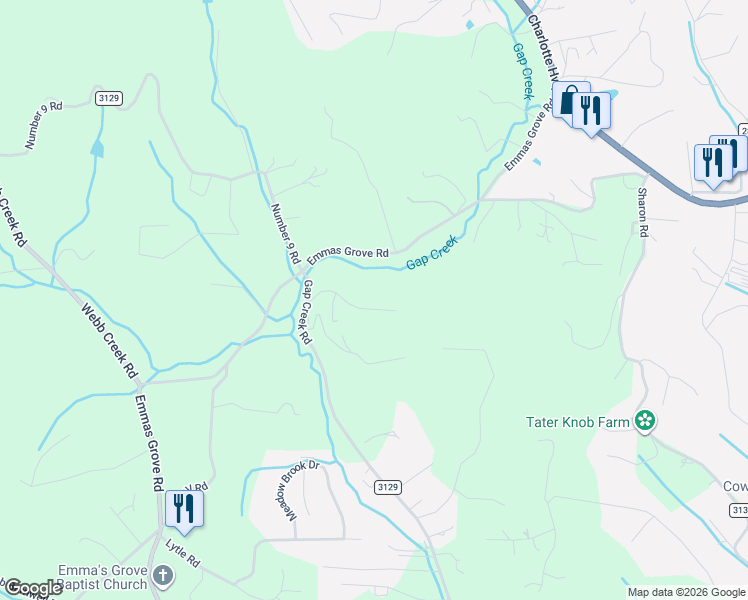 map of restaurants, bars, coffee shops, grocery stores, and more near 22 Lone Coyote Ridge in Fletcher