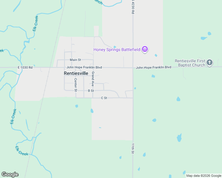 map of restaurants, bars, coffee shops, grocery stores, and more near 422797 B Street in Checotah