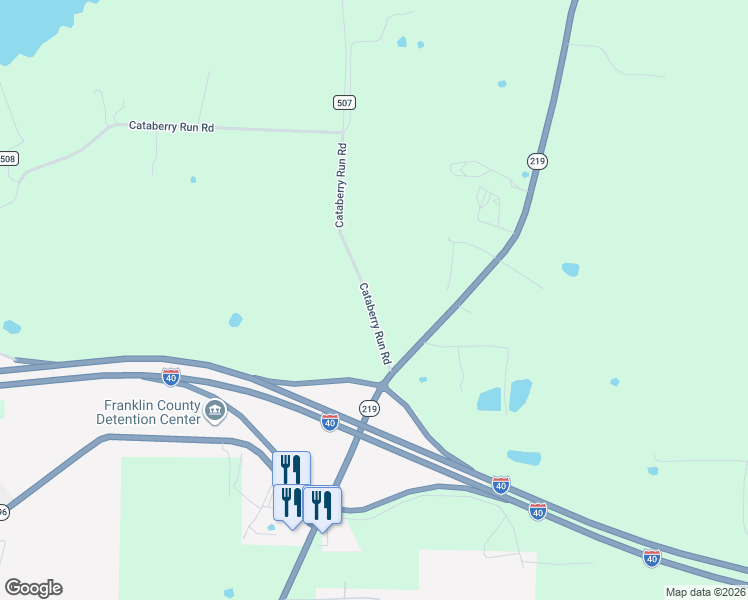 map of restaurants, bars, coffee shops, grocery stores, and more near 2702 Cataberry Run Road in Ozark