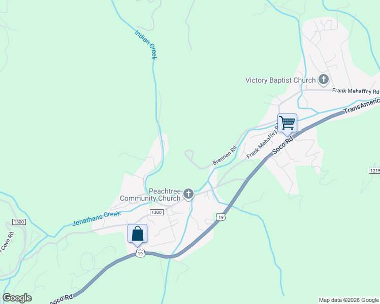 map of restaurants, bars, coffee shops, grocery stores, and more near 534 Brennan Road in Maggie Valley