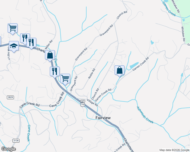 map of restaurants, bars, coffee shops, grocery stores, and more near 71 Noble Road in Fairview