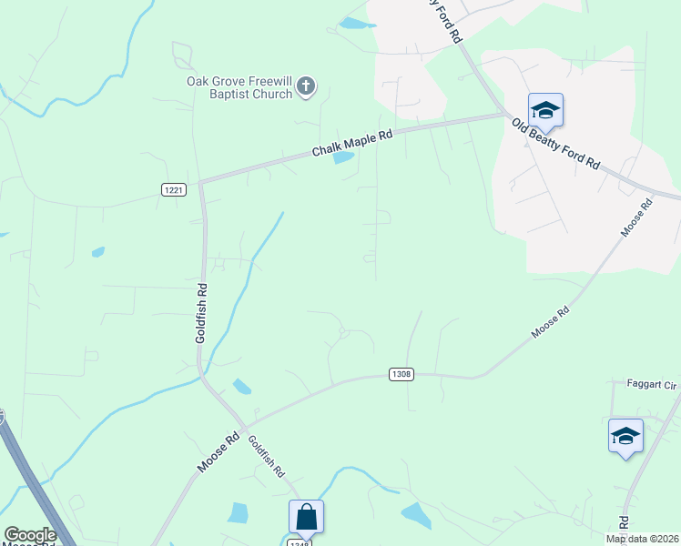 map of restaurants, bars, coffee shops, grocery stores, and more near 180 Beth Drive in China Grove