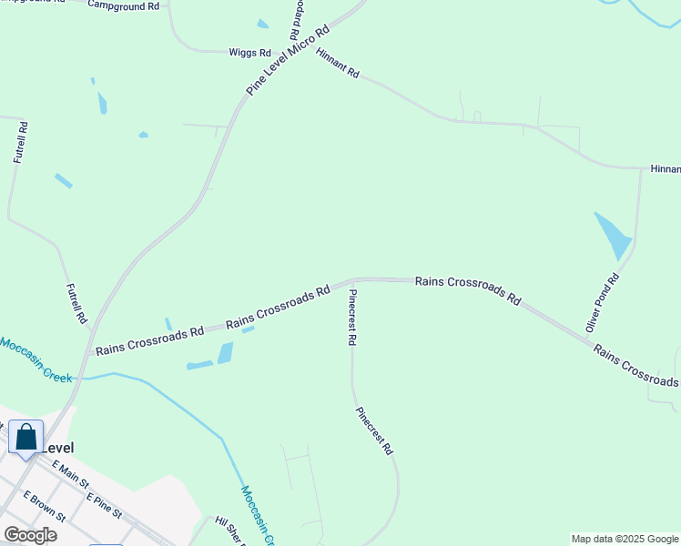 map of restaurants, bars, coffee shops, grocery stores, and more near 549 Rains Crossroads Road in Selma