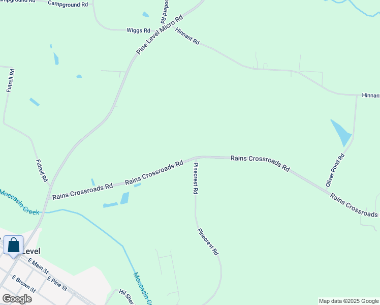 map of restaurants, bars, coffee shops, grocery stores, and more near 549 Rains Crossroads Road in Selma