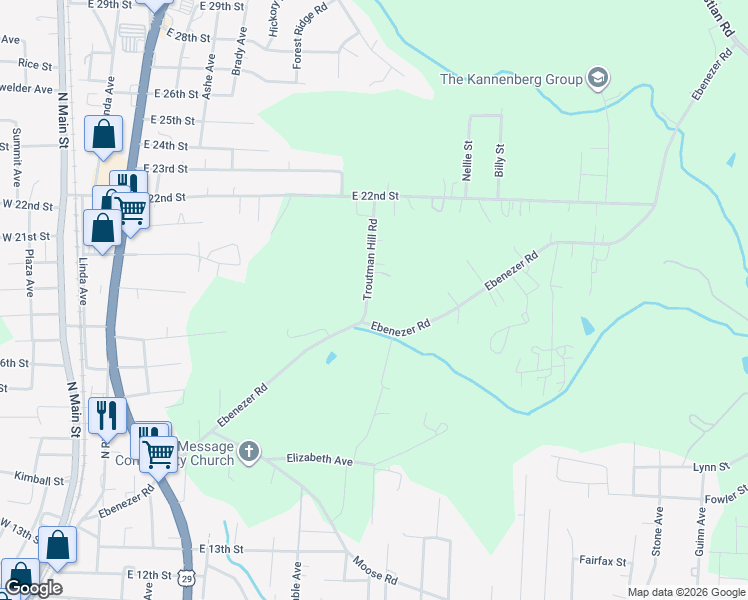 map of restaurants, bars, coffee shops, grocery stores, and more near 1908 Troutman Hill Road in Kannapolis