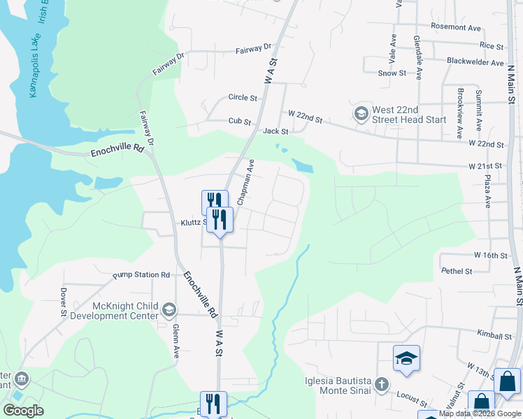 map of restaurants, bars, coffee shops, grocery stores, and more near 1001 Nunnery Lane in Kannapolis