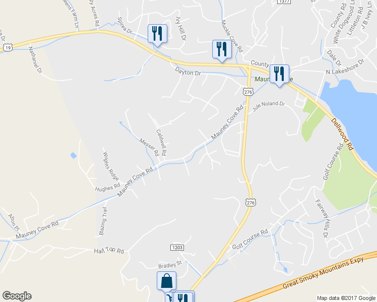 map of restaurants, bars, coffee shops, grocery stores, and more near 364 Mauney Cove Road in Waynesville