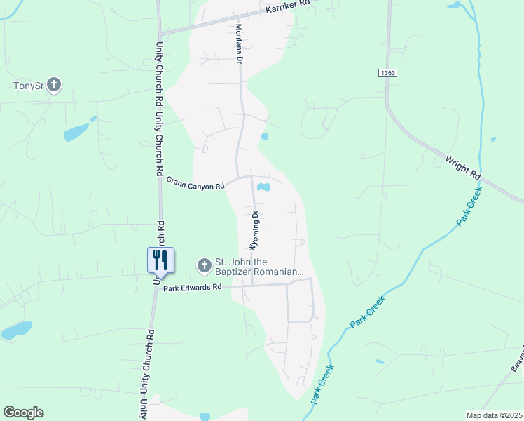 map of restaurants, bars, coffee shops, grocery stores, and more near 2644 Wyoming Drive in Kannapolis