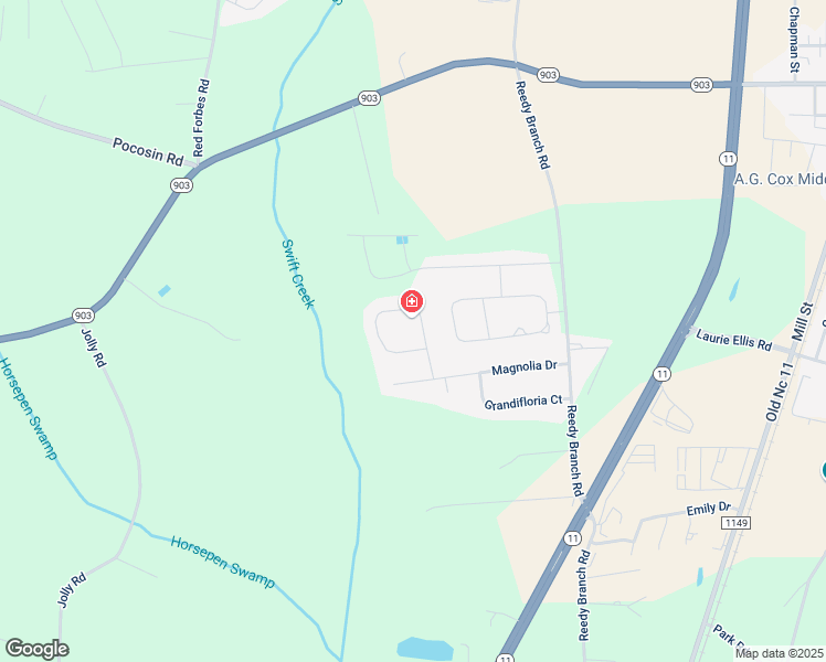 map of restaurants, bars, coffee shops, grocery stores, and more near 2922 Little Gem Circle in Winterville