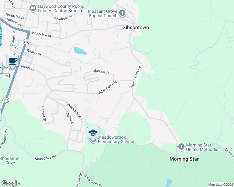 map of restaurants, bars, coffee shops, grocery stores, and more near 106 Pressley Road in Canton