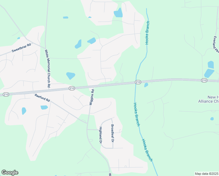 map of restaurants, bars, coffee shops, grocery stores, and more near 15855 North Carolina 210 in Angier