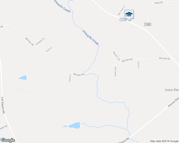 map of restaurants, bars, coffee shops, grocery stores, and more near Bill Sain Road in Vale