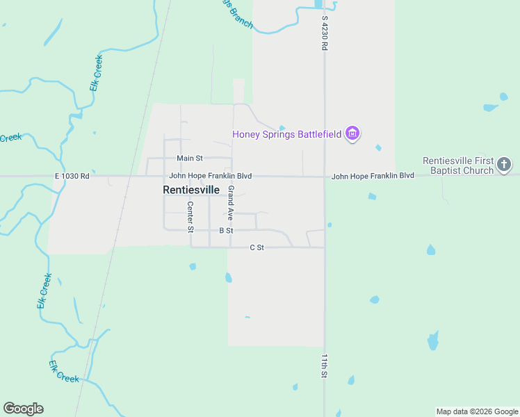 map of restaurants, bars, coffee shops, grocery stores, and more near 422797 B Street in Checotah