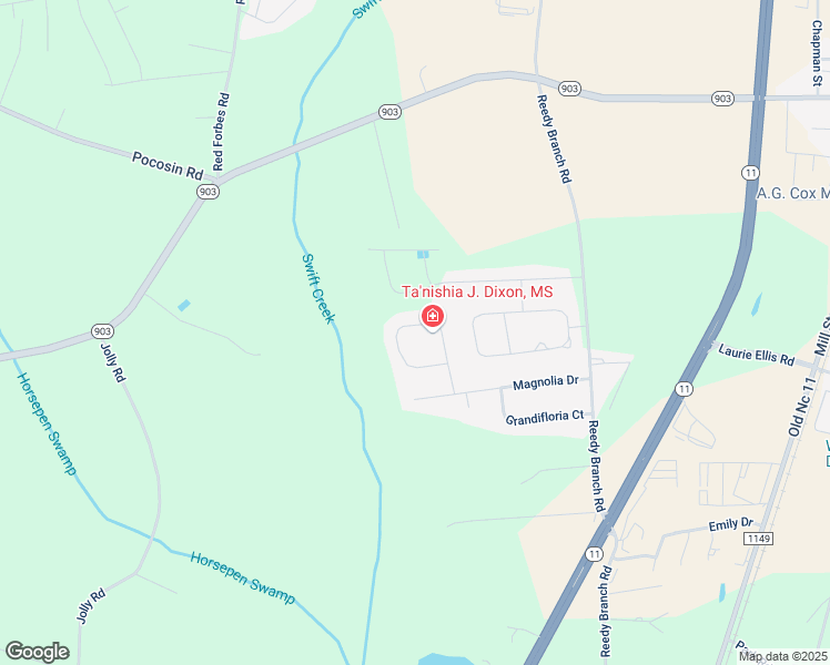 map of restaurants, bars, coffee shops, grocery stores, and more near 2884 Little Gem Circle in Winterville