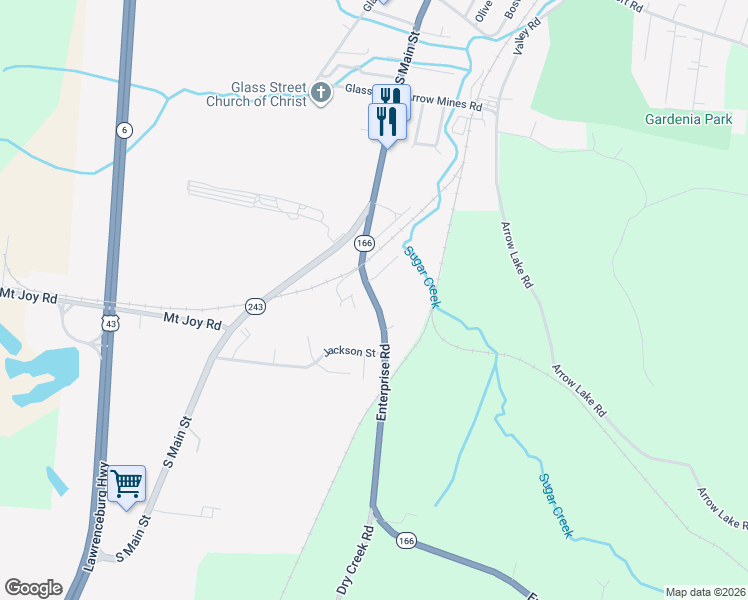 map of restaurants, bars, coffee shops, grocery stores, and more near Enterprise Road in Mount Pleasant