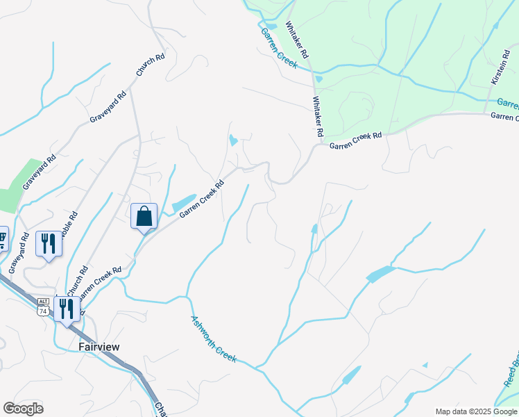 map of restaurants, bars, coffee shops, grocery stores, and more near 18 Ted Linn Drive in Fairview