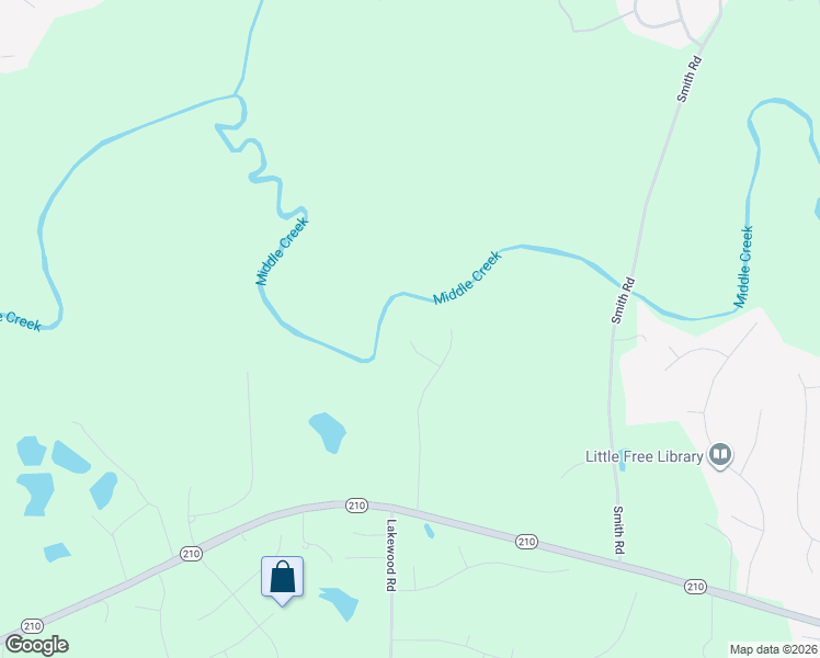map of restaurants, bars, coffee shops, grocery stores, and more near 62 Mountain Laurel Lane in Four Oaks