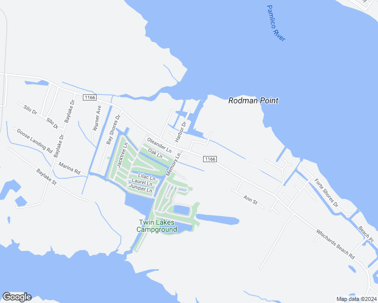 map of restaurants, bars, coffee shops, grocery stores, and more near Whichards Beach Road in Chocowinity