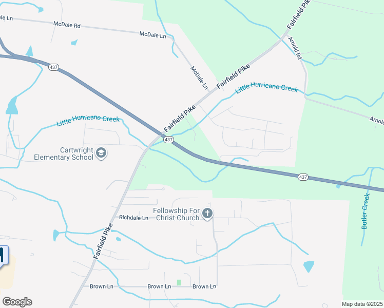 map of restaurants, bars, coffee shops, grocery stores, and more near State Highway 437 in Shelbyville
