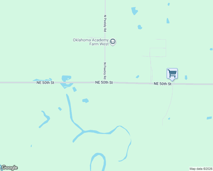 map of restaurants, bars, coffee shops, grocery stores, and more near 18100 Northeast 50th Street in Harrah