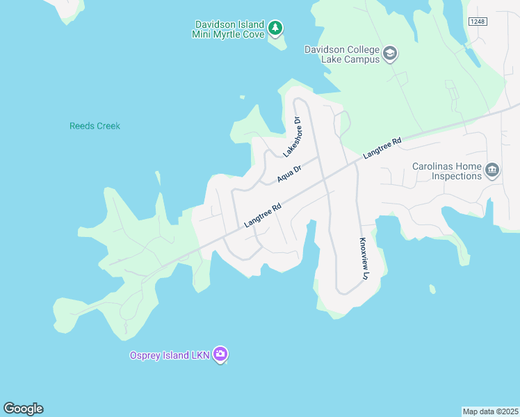map of restaurants, bars, coffee shops, grocery stores, and more near Langtree Road in Mooresville