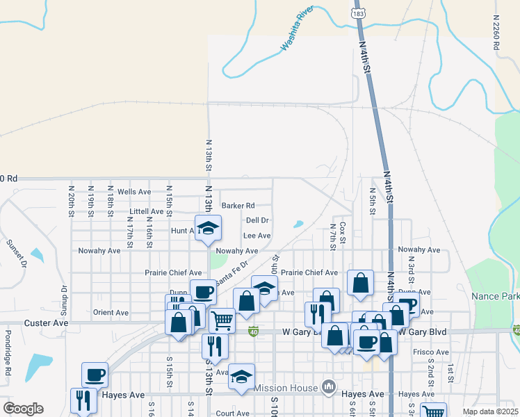 map of restaurants, bars, coffee shops, grocery stores, and more near 1104 Barker Road in Clinton