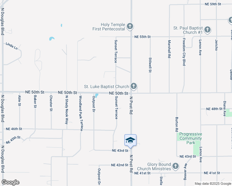 map of restaurants, bars, coffee shops, grocery stores, and more near 5108 Sunset Terrace in Spencer