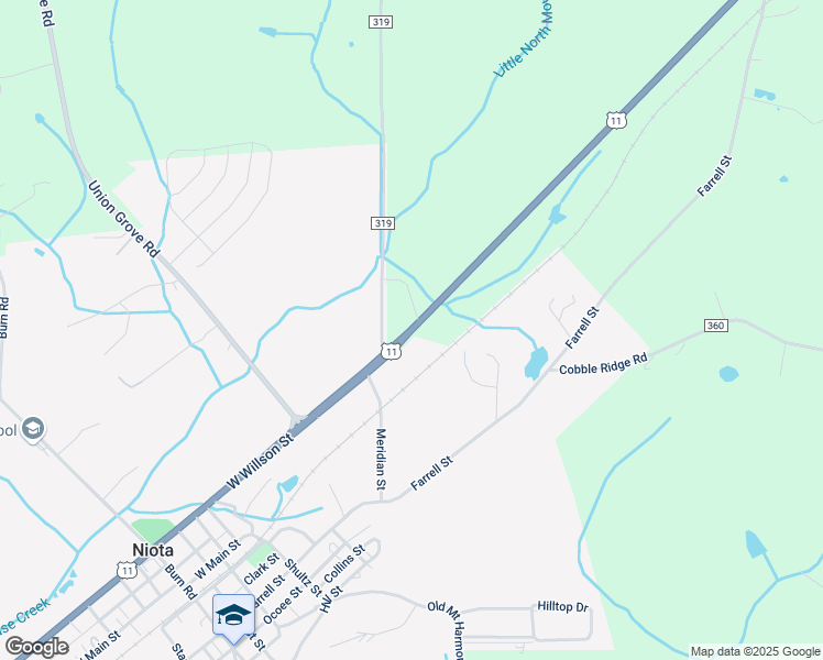 map of restaurants, bars, coffee shops, grocery stores, and more near 417 Lee Hwy in Niota