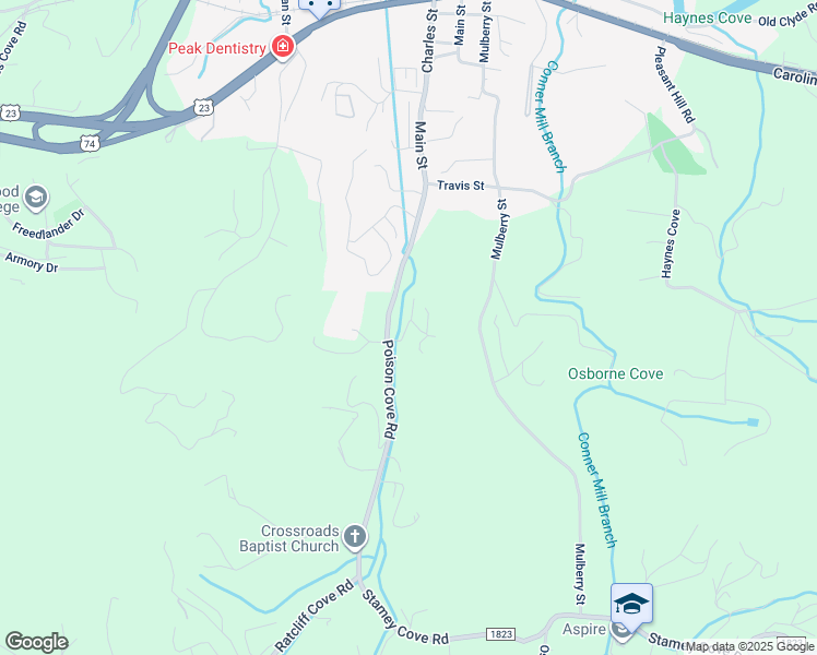 map of restaurants, bars, coffee shops, grocery stores, and more near 132 Azalea Drive in Clyde