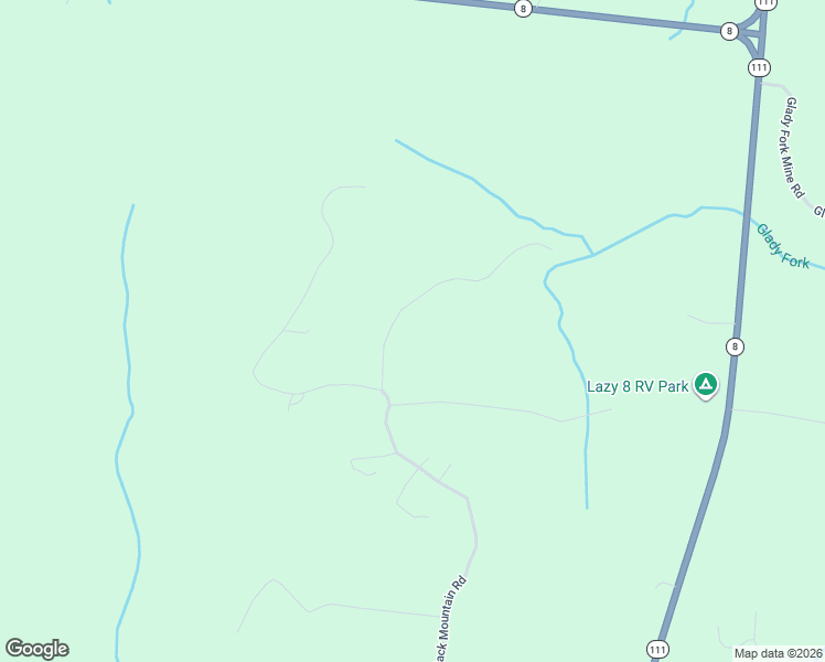 map of restaurants, bars, coffee shops, grocery stores, and more near 268 Black Mountain Road in Dunlap