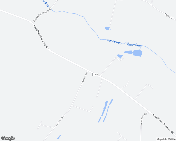 map of restaurants, bars, coffee shops, grocery stores, and more near Vandiford-Thomas Road in Farmville
