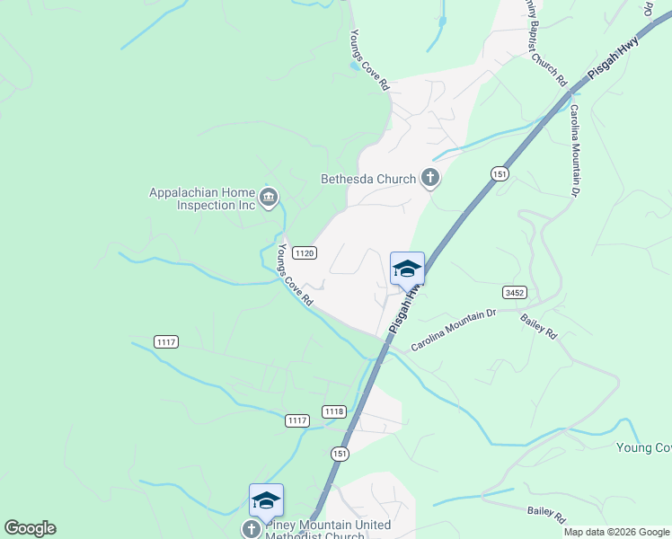 map of restaurants, bars, coffee shops, grocery stores, and more near 25 Oakwood Road in Candler