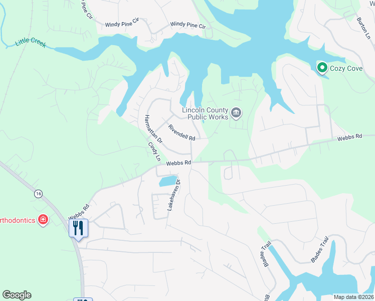 map of restaurants, bars, coffee shops, grocery stores, and more near 3885 Eastwind Cove Road in Denver