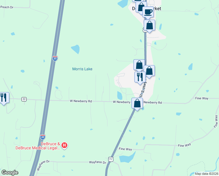map of restaurants, bars, coffee shops, grocery stores, and more near Boyd Drive in Crawford County