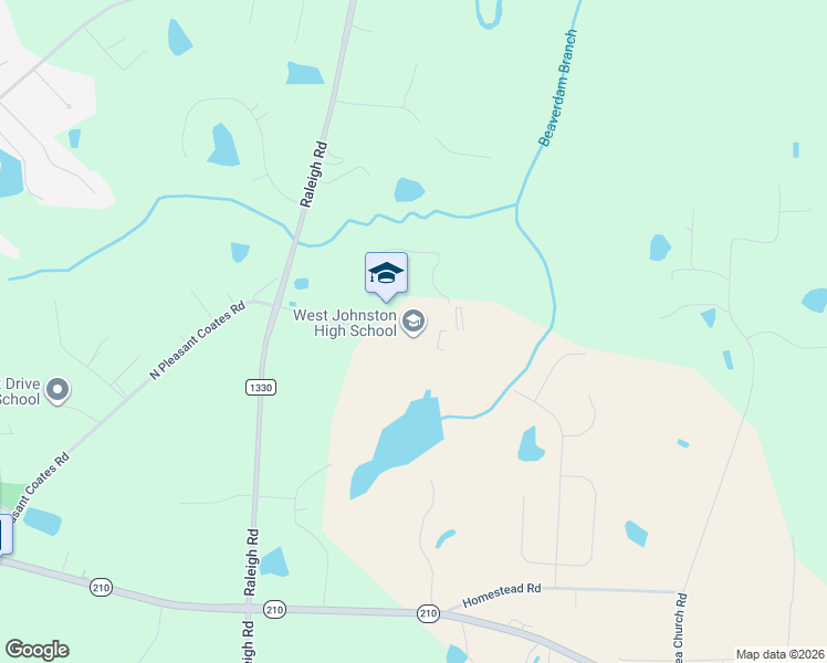 map of restaurants, bars, coffee shops, grocery stores, and more near 5935 Raleigh Road in Benson