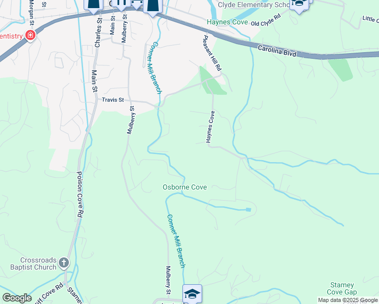 map of restaurants, bars, coffee shops, grocery stores, and more near 306 Haynes Cove in Clyde