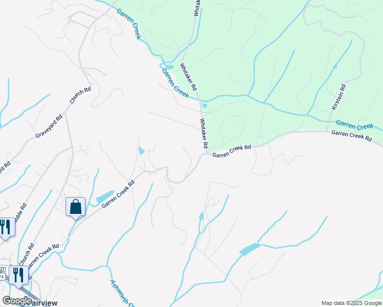 map of restaurants, bars, coffee shops, grocery stores, and more near 234 Garren Creek Road in Fairview