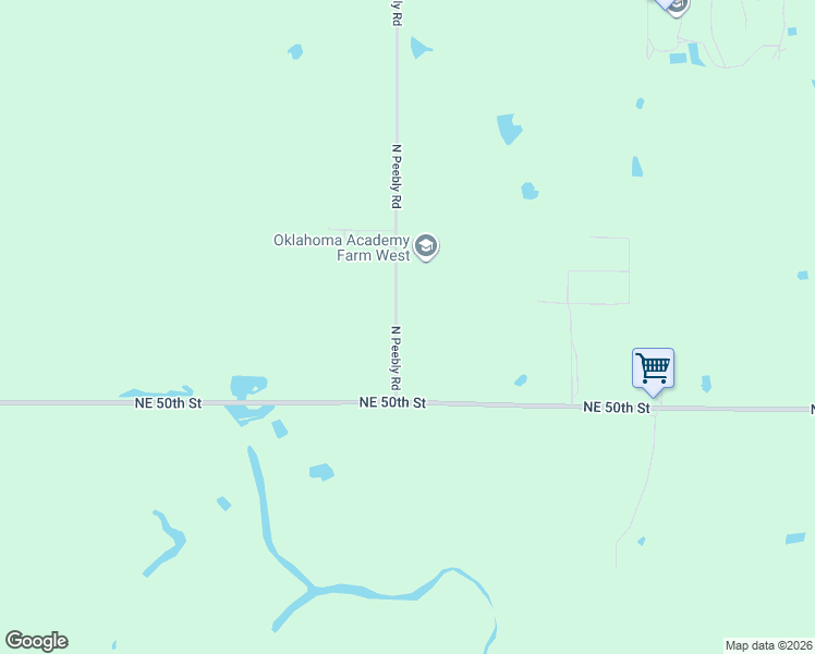 map of restaurants, bars, coffee shops, grocery stores, and more near 5260-5528 North Peebly Road in Harrah