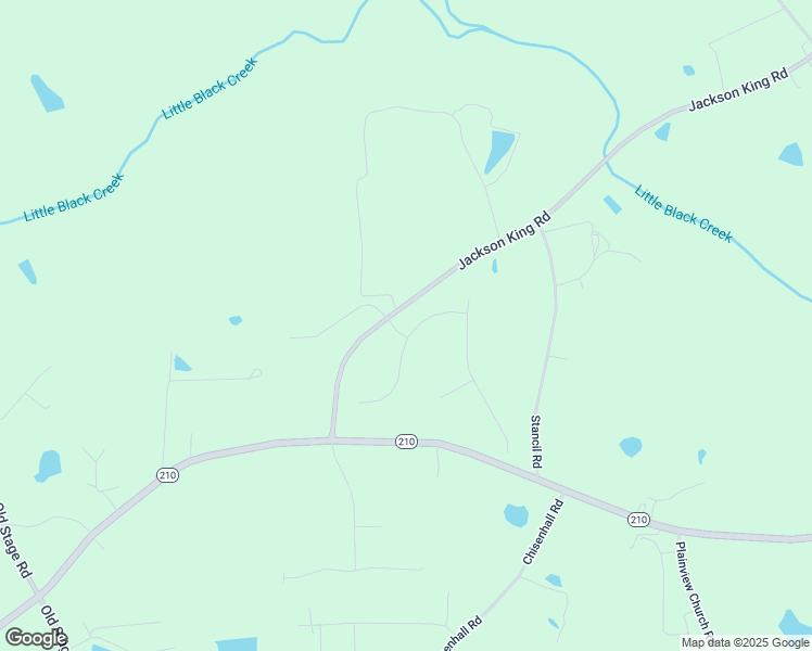 map of restaurants, bars, coffee shops, grocery stores, and more near 19 North Clearbrook Court in Angier