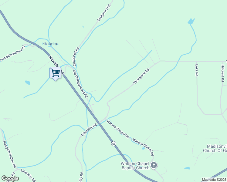 map of restaurants, bars, coffee shops, grocery stores, and more near 201-297 Thompson Road in Madisonville