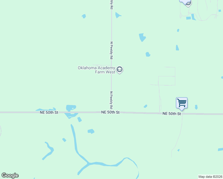 map of restaurants, bars, coffee shops, grocery stores, and more near 5260 North Peebly Road in Harrah