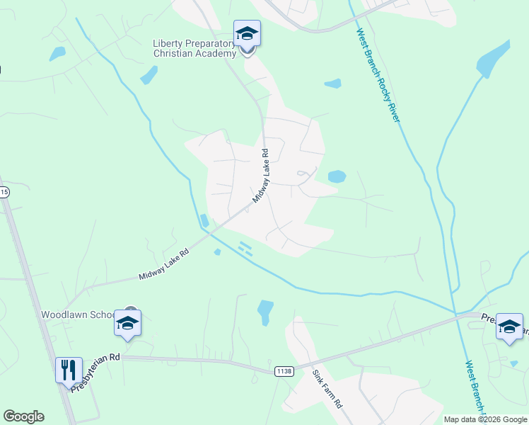 map of restaurants, bars, coffee shops, grocery stores, and more near 118 Beracah Place in Mooresville