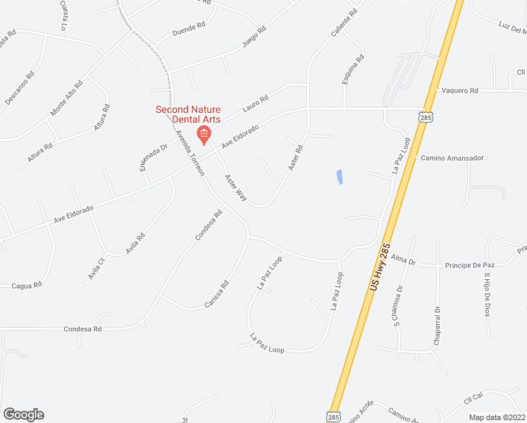map of restaurants, bars, coffee shops, grocery stores, and more near 24 Aster Way in Santa Fe